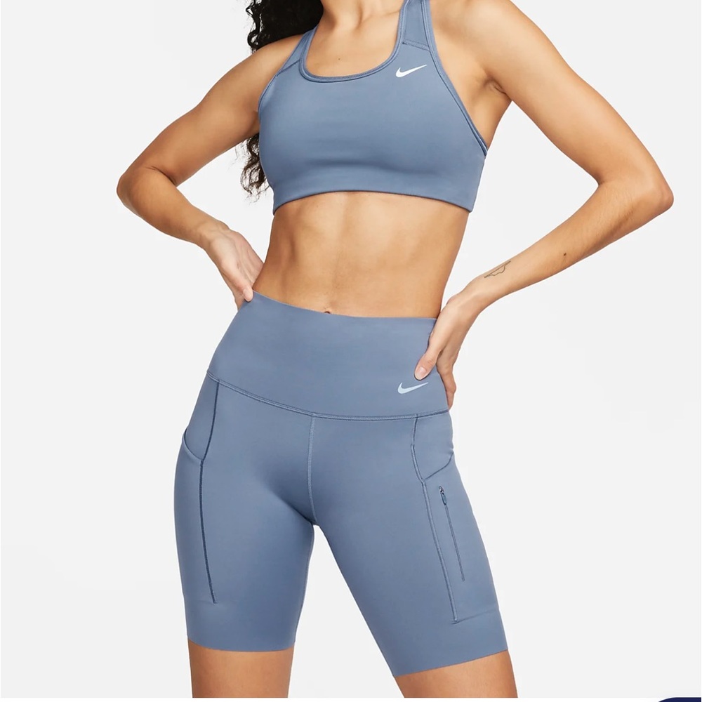 Nike Go Women's Firm-Support High-Waisted 8" Biker Shorts with Pockets